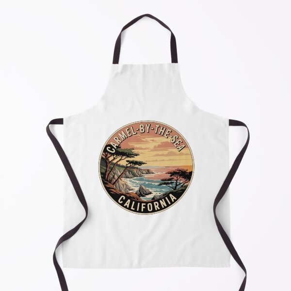 Item preview, Carmel Beach California: Vintage Sunset Cliffside Illustration designed and sold by CircinusStore.
