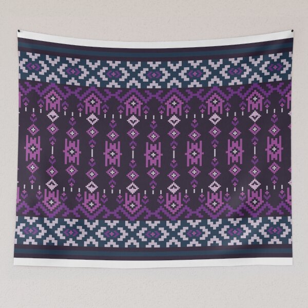 Item preview, Purple Ethnic Geometric Textile Pattern designed and sold by PowerAntShop.