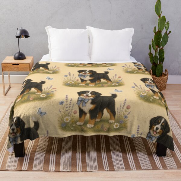 Item preview, Bernese Mountain Dog Puppy Floral Baby Nursery Room designed and sold by DogGonePeople.