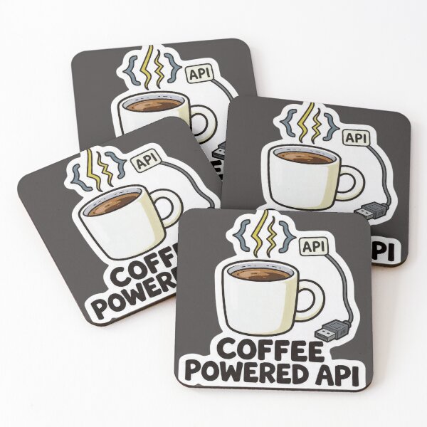 Item preview, Coffee Powered API Funny Programmer Caffeine Sticker designed and sold by islam gamal.