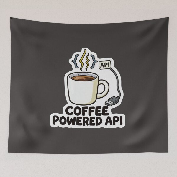 Item preview, Coffee Powered API Funny Programmer Caffeine Sticker designed and sold by islam gamal.