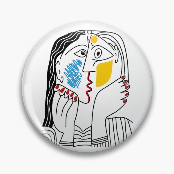 Item preview, Abstract Cubist Lovers Kiss Minimalist Line Art Face Portrait designed and sold by ulrichlehrer99.