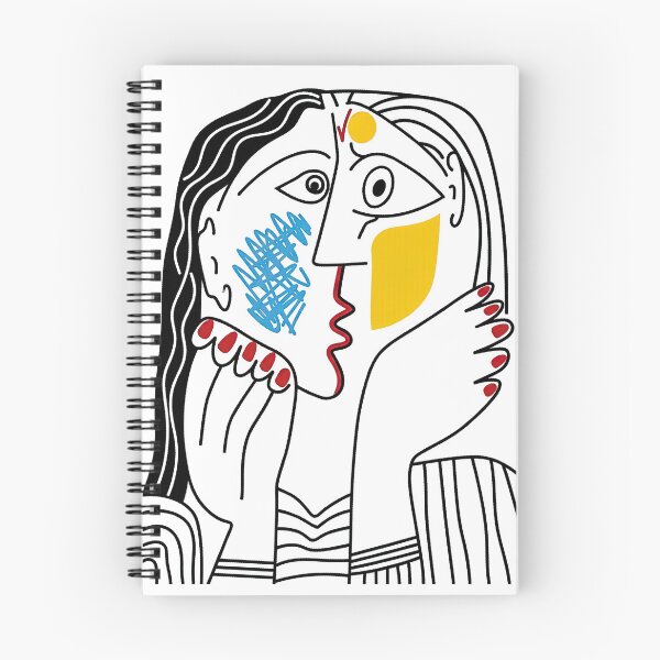 Item preview, Abstract Cubist Lovers Kiss Minimalist Line Art Face Portrait designed and sold by ulrichlehrer99.