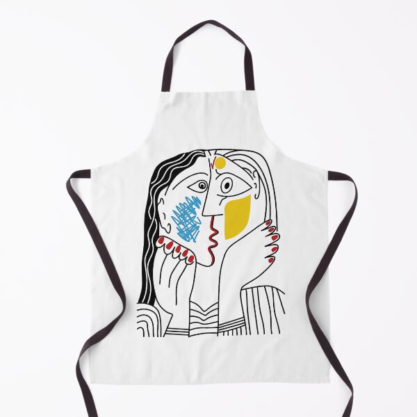 Item preview, Abstract Cubist Lovers Kiss Minimalist Line Art Face Portrait designed and sold by ulrichlehrer99.