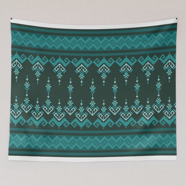 Item preview, Teal Tribal Seamless Border Pattern designed and sold by PowerAntShop.