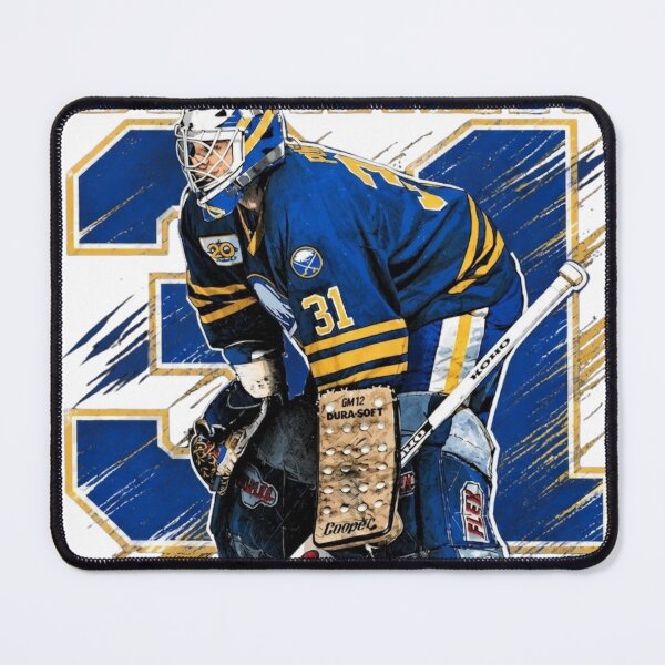 Item preview, Buffalo Netminder Legend No. 31 – Retro 90s Bootleg Hockey Art designed and sold by Thogan0416.