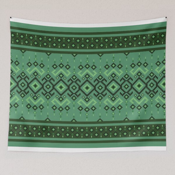 Item preview, Patrón geométrico étnico verde sin costuras designed and sold by PowerAntShop.