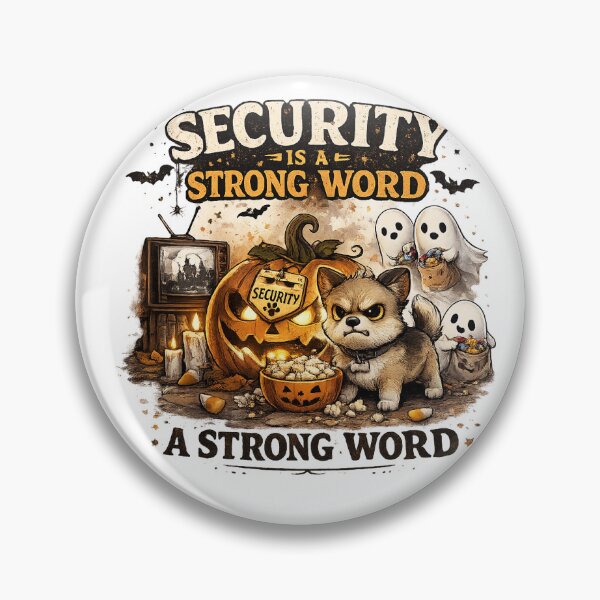 Item preview, Security Is A Strong Wor d Funny Halloween Dog Design designed and sold by MotylekAnia.