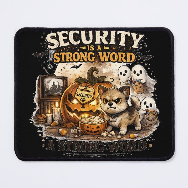 Item preview, Security Is A Strong Wor d Funny Halloween Dog Design designed and sold by MotylekAnia.