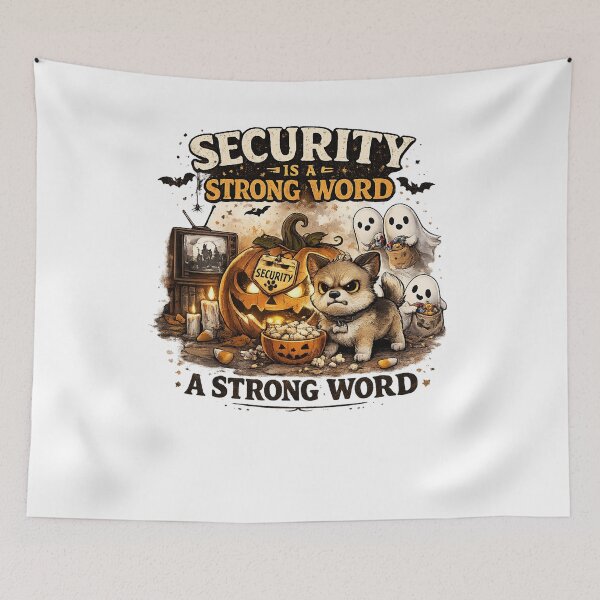 Item preview, Security Is A Strong Wor d Funny Halloween Dog Design designed and sold by MotylekAnia.