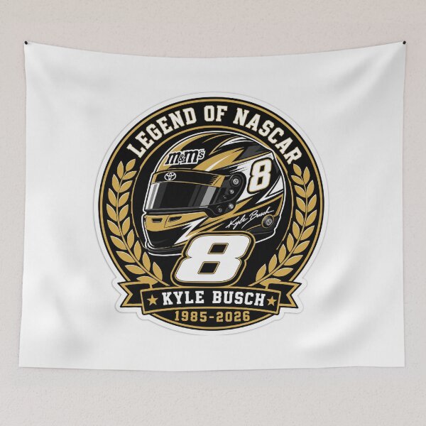 Item preview, Kyle Busch "Legend of NASCAR" Helmet Sticker (1985-2026) designed and sold by Atlant11.