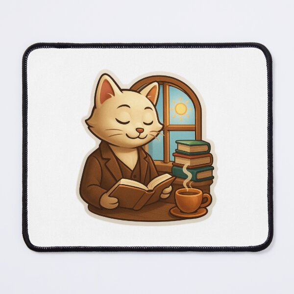 Item preview, Peaceful Reading Cat designed and sold by Thalora Store.