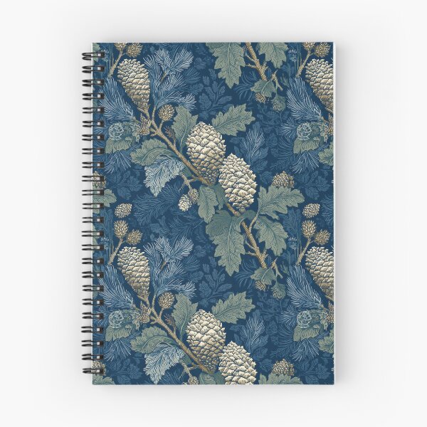 Item preview, Pine Cones and Pine Needles Victorian Botanical Indigo designed and sold by BestVarieties.