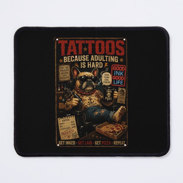 Item preview, Vintage Tattoo Bulldog Living the Inked Pizza Life Humor designed and sold by Modaozushi216.