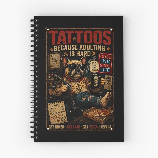 Item preview, Vintage Tattoo Bulldog Living the Inked Pizza Life Humor designed and sold by Modaozushi216.