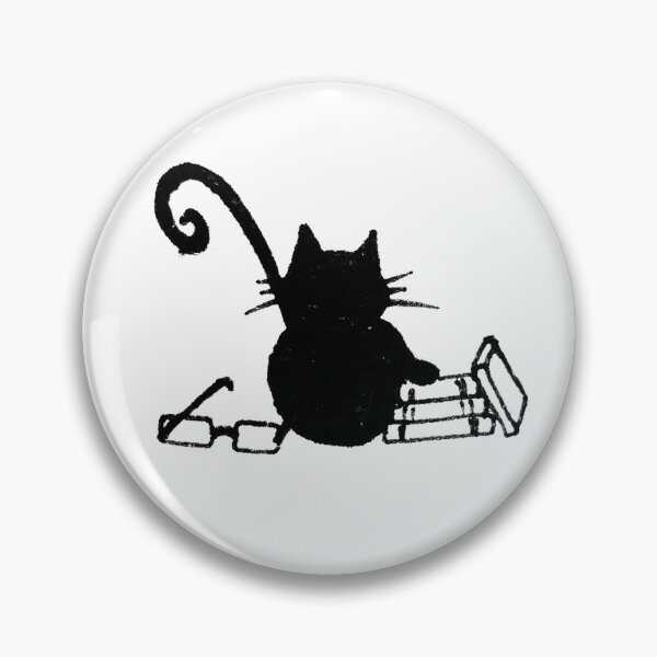 Item preview, Nerdy Reading Cat - Black Cat With Glasses  designed and sold by Vesivariart.