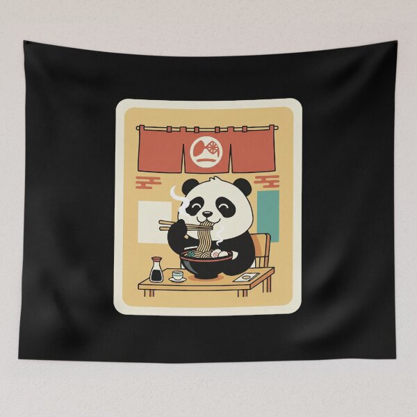 Item preview, Cute Panda Eating Ramen Cozy Japanese Noodle Shop designed and sold by JordynLadukeg65.
