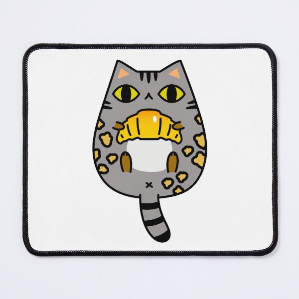 Item preview, Charcoal Bengal Cat with Croissant designed and sold by WeaverStudio.
