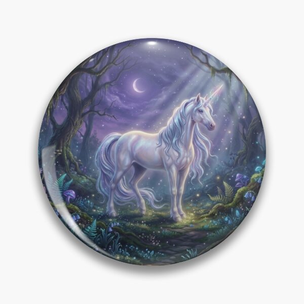 Item preview, Magical Unicorn in Enchanted Glow Forest designed and sold by Fatomfatom.