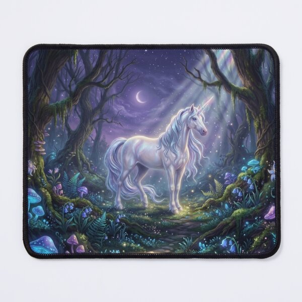 Item preview, Magical Unicorn in Enchanted Glow Forest designed and sold by Fatomfatom.
