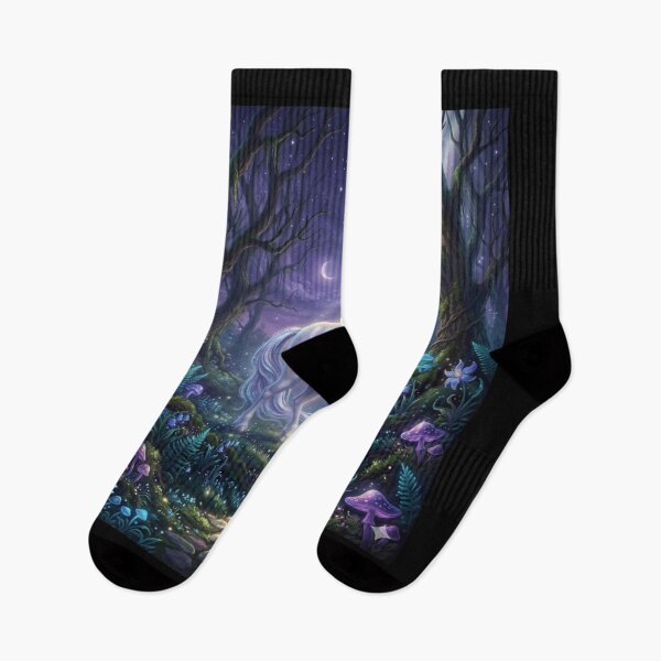 Item preview, Magical Unicorn in Enchanted Glow Forest designed and sold by Fatomfatom.
