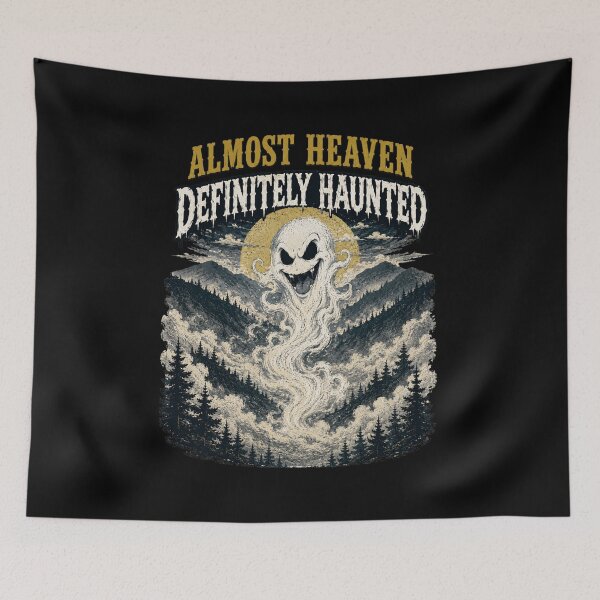 Item preview, Almost Heaven Definitely Haunted West Virginia Ghost Mountains designed and sold by Sonic Nova Studios.