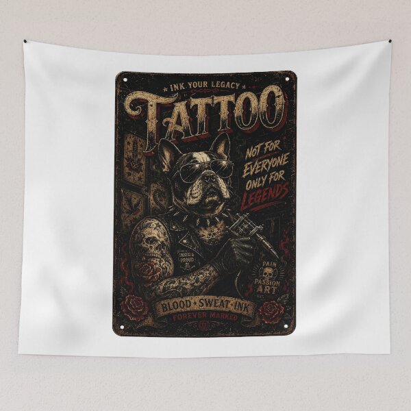 Item preview, Legendary Tattoo Bulldog Retro Ink Culture Dark Vintage designed and sold by Modaozushi216.