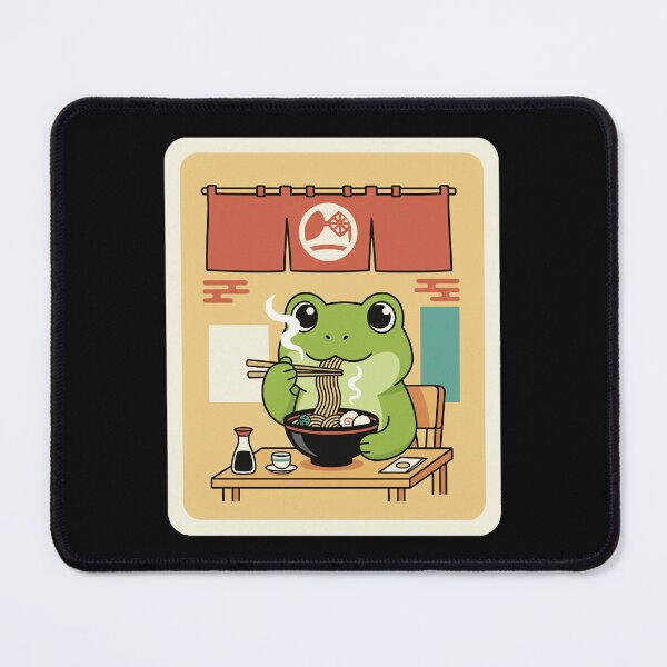 Item preview, Cute Frog Eating Ramen Cozy Noodle Shop Cartoon designed and sold by JordynLadukeg65.