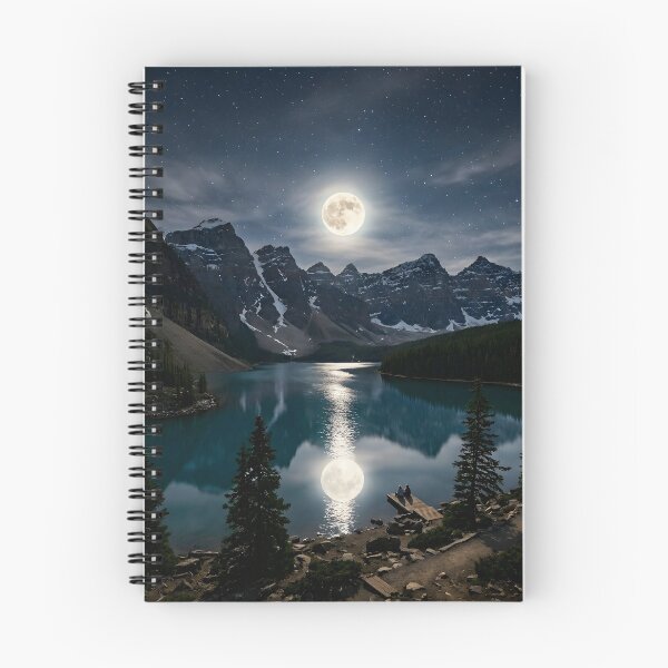 Item preview, Moonlit Mountain Lake Stargazing Cabin Wall Art designed and sold by novadawy.