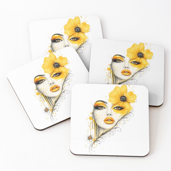 Item preview, Yellow Sunflower Woman Face Pop Art designed and sold by Monomintstore.