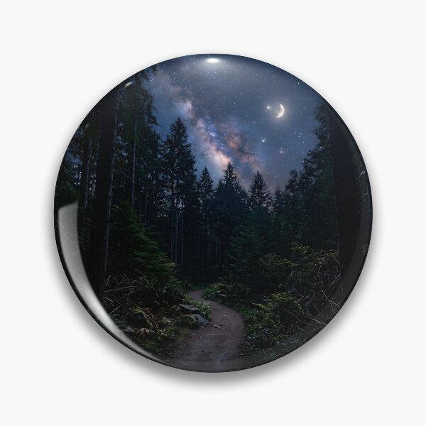 Item preview, Milky Way Galaxy Night Forest Path Stargazing Decor designed and sold by novadawy.