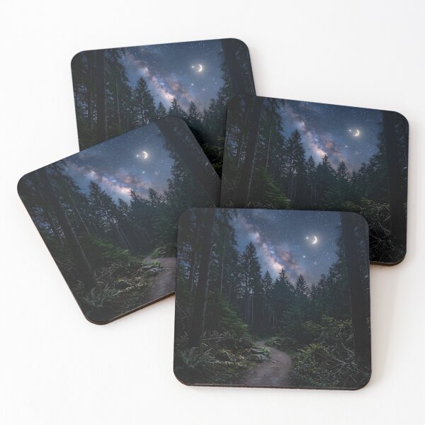 Item preview, Milky Way Galaxy Night Forest Path Stargazing Decor designed and sold by novadawy.