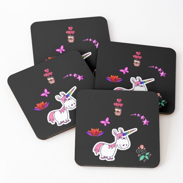 Item preview, Funny Derpy Unicorn & Magical Elements: Quirky Fantasy Sticker Collage designed and sold by Yasmine Mohammed.