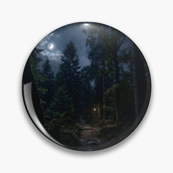 Item preview, Mystical Lantern Lit Night Forest Path Starry Sky Decor designed and sold by novadawy.