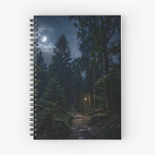 Item preview, Mystical Lantern Lit Night Forest Path Starry Sky Decor designed and sold by novadawy.