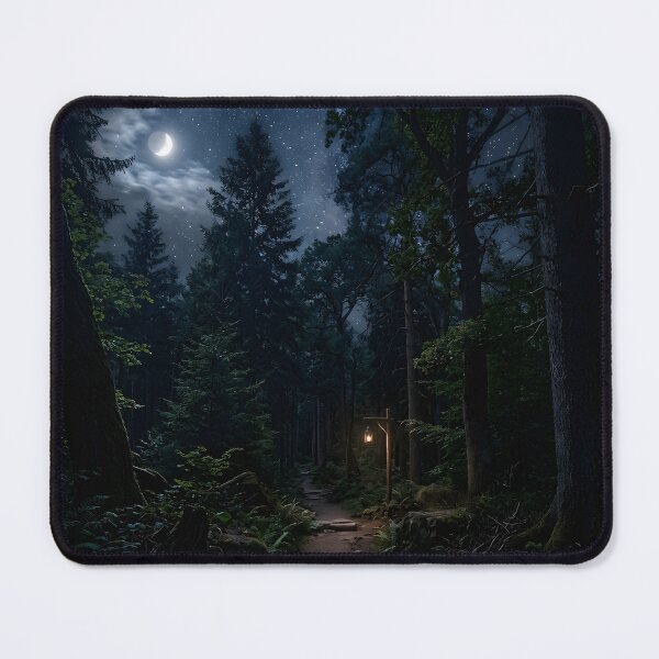 Item preview, Mystical Lantern Lit Night Forest Path Starry Sky Decor designed and sold by novadawy.