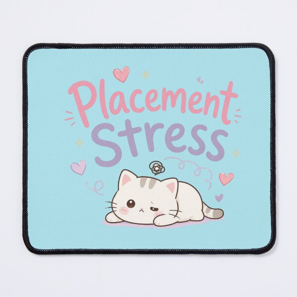 Item preview, Placement Stress Cute Cat Meme | College Student Anxiety T-Shirt | Kawaii Campus Life Design designed and sold by Sanika arts .
