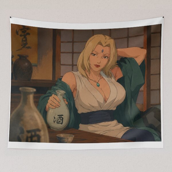 Item preview, Moonlit Sake – Retro Anime VHS Fantasy Art designed and sold by  Hollow Moon Studios..