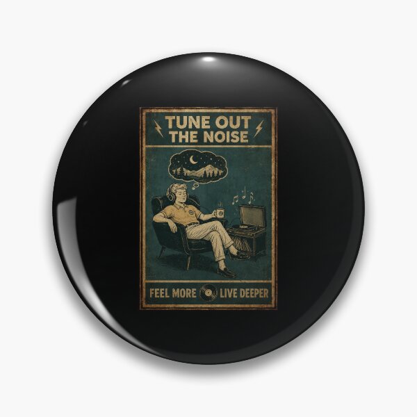 Item preview, Tune Out the Noise Vintage Music Lover Mindful Living Poster designed and sold by ferminhays.