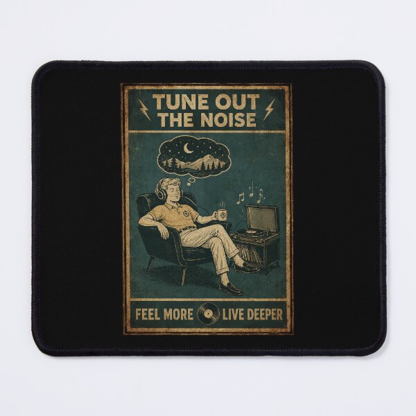 Item preview, Tune Out the Noise Vintage Music Lover Mindful Living Poster designed and sold by ferminhays.