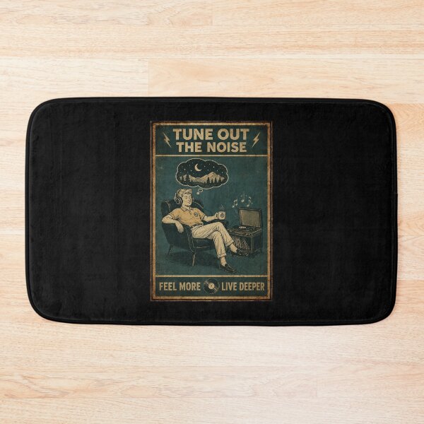 Item preview, Tune Out the Noise Vintage Music Lover Mindful Living Poster designed and sold by ferminhays.