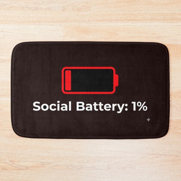 Item preview, Social Battery 1% Low Battery Minimalist Funny Introvert Graphic designed and sold by Sarvionstudio.