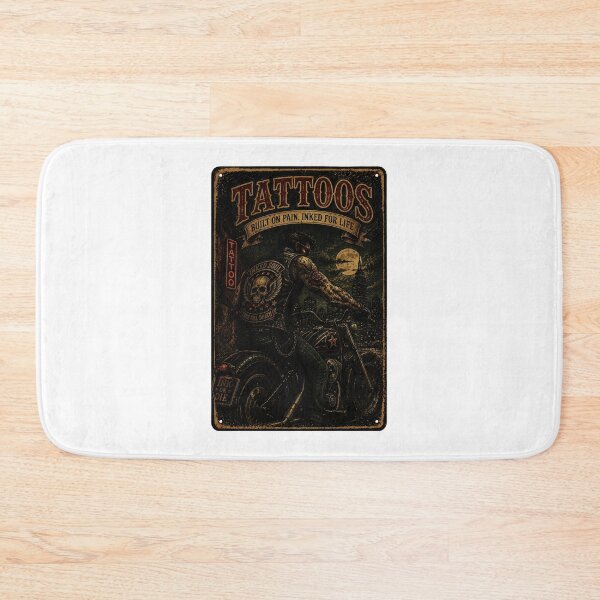 Item preview, Vintage Tattoo Biker Moonlit Motorcycle Rider Illustration designed and sold by Modaozushi216.