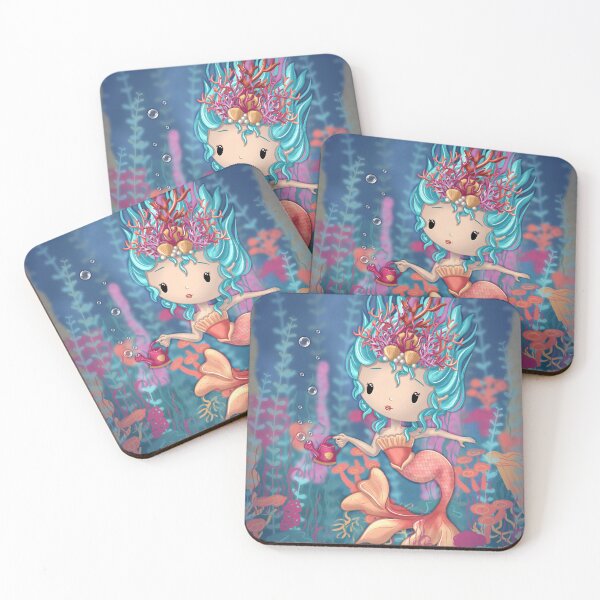 Item preview, THE GARDENER Mermaid – Chibi Girl | Cute Illustration with Background designed and sold by PiX by PE.
