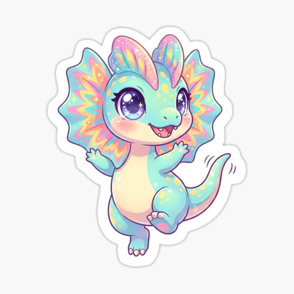 Item preview, Adorable Kawaii Dilophosaurus Art designed and sold by StickVerse by Owais.