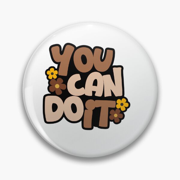 Item preview, Retro You Can Do It - Groovy Motivational Flower Quote designed and sold by aseelbrand.
