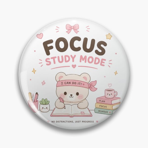 Item preview, Focus Study Mode Cute Bear Student Aesthetic Design designed and sold by Sanika arts .