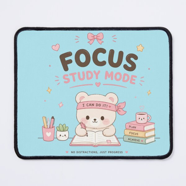Item preview, Focus Study Mode Cute Bear Student Aesthetic Design designed and sold by Sanika arts .