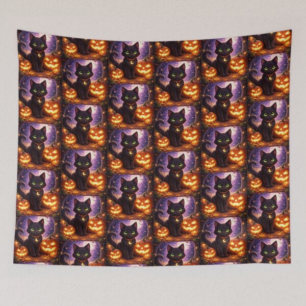Item preview,  Black Cat Glow – Magical Halloween Night Scene. designed and sold by JoyNest = "The nest of joy".