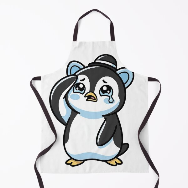 Item preview, Kawaii Sad Crying Penguin with Bear Hat | Cute Emotional Penguin Art | Chibi Penguin Illustration | Funny Sad Animal Print designed and sold by NeonKawaiiCo.